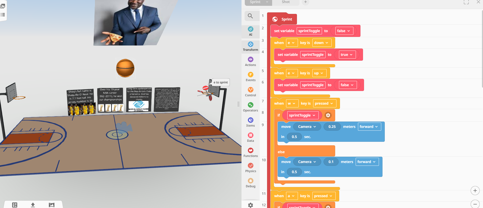 Screenshot of my cospaces design